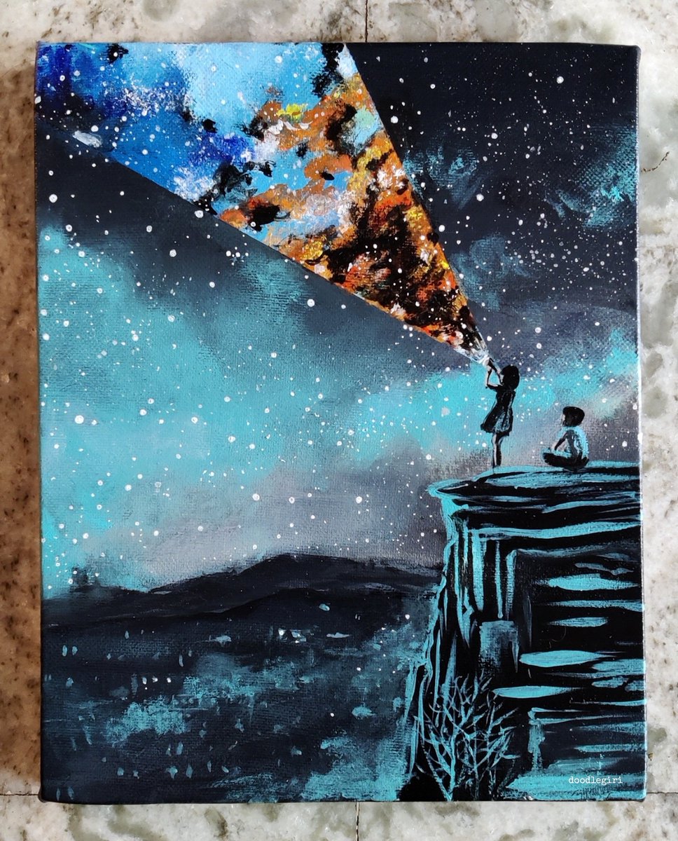 Zugambi's tweet image. Embracing the chaos as it paints my life with purpose. ✨
Painted this yesterday. It's available for sale.
Size: 8" x 10"
DM if interested. RT if not to help me find potential buyers. I'm broke.