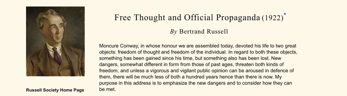 Russell | Our education system produces young people able to read, but for the most part unable to weigh evidence or form an independent opinion. They’re then assailed, throughout their lives, by statements designed to make them believe all sorts of absurd propositions... 1/3