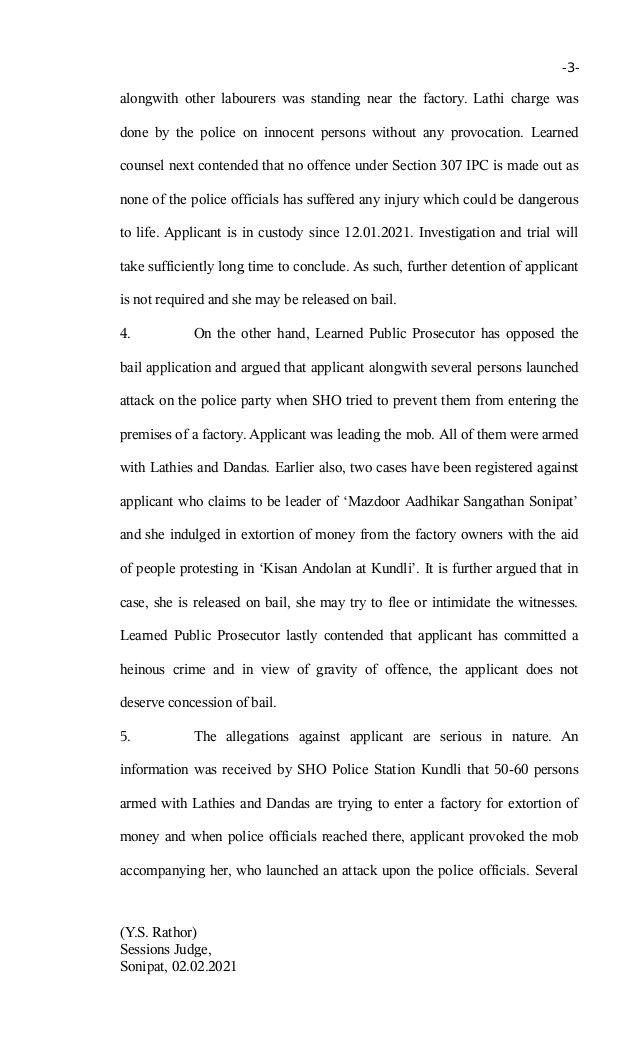 This is the law of the land at work.People who do not follow it will face consequences. I wonder if Nodeep Kaur did the same things in the streets Washington DC, would  @meenaharris still bat for her?Following is a copy the court order.