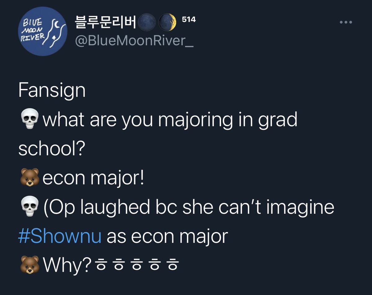 dawnuayo's tweet photo. how many times do we have to keep reminding mbbs that shownu has a MASTERS degree in economics not just a bachelors https://t.co/CIxqkHxa7Y