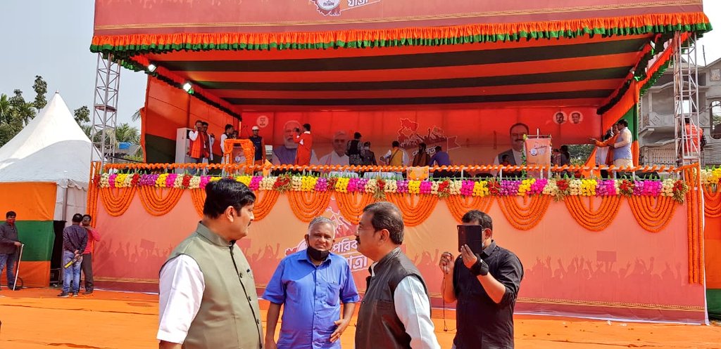 RahulSinhaBJP's tweet photo. Checked the preparation of Stage area which is all set for public meeting of Shri @JPNadda ji, President @BJP4India .

#ParibortanYatra https://t.co/BFpbqCyRRJ