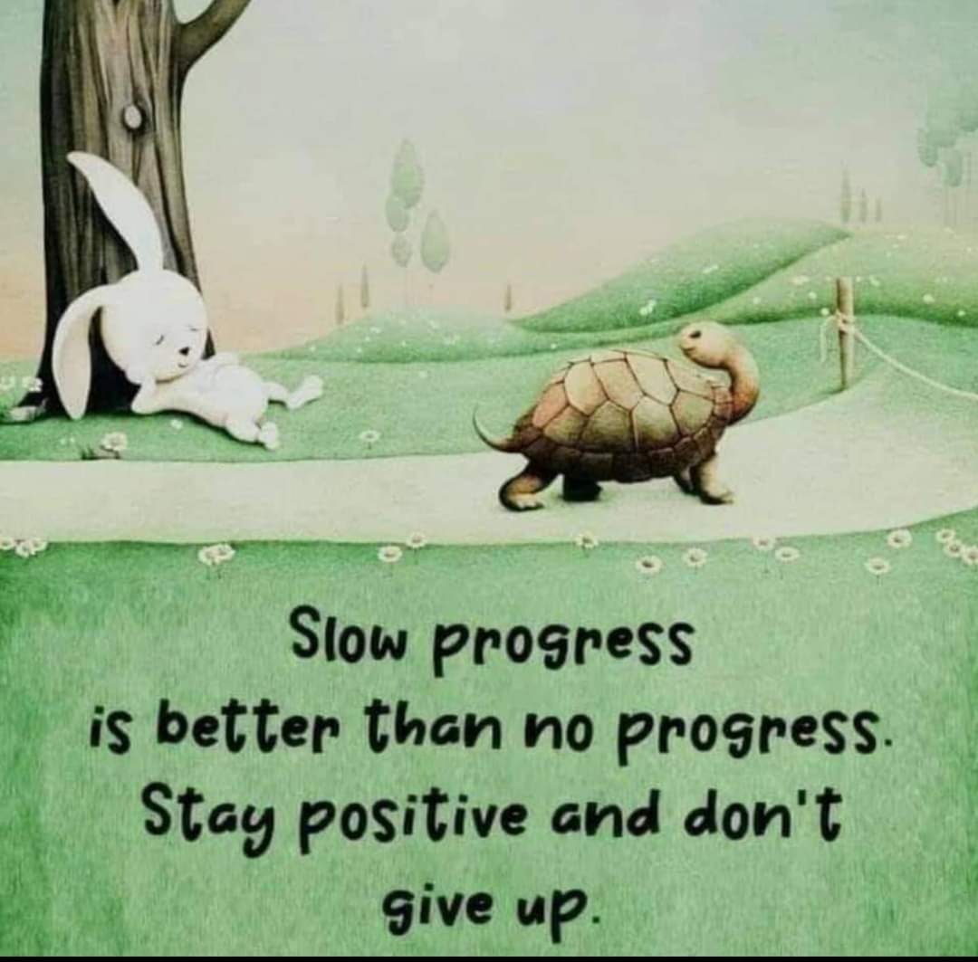 'Rome wasn't built in a day!' So stop beating yourself up, just keep moving forward. As forward is forward and you are a step closer to your goals than you were yesterday.

Small incremental improvements are always better than large ambitious steps of change.

Be patient... 👍