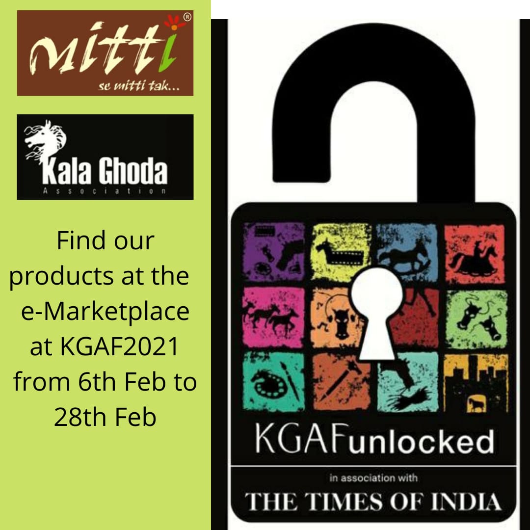 And it Begins.... The annual Kala Ghoda Art Festival, in it's virtual Avatar.

Do drop in on the '#mitti se mitti tak...'  on the marketplace in the #kgaf2021 

marketplace.kgaf2021.com/mitti-se-mitti… #sustainableliving #vocalforlocal #womenempoweringwomen #handmade