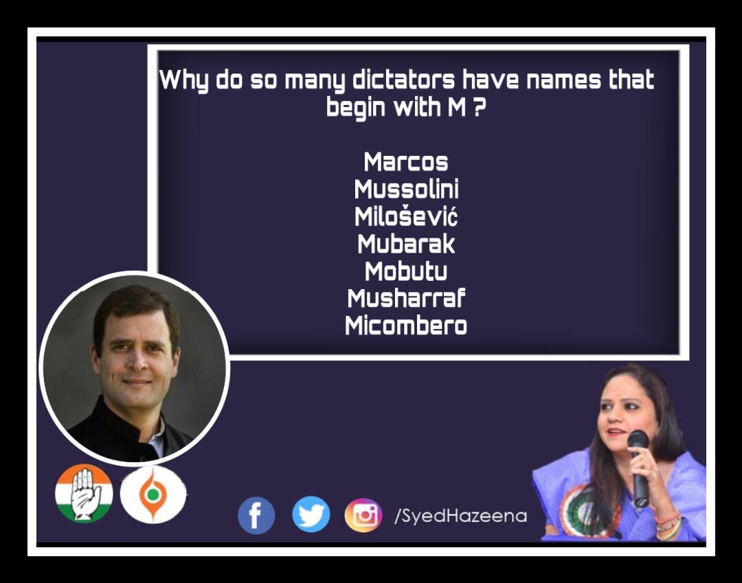 SyedHazeena's tweet image. "If you tell a big lie and tell it frequently enough,it will be believed" - Hitler, 

History repeats itself aren't we seeing the same scenario in #NewNormalIndia
@INCIndia