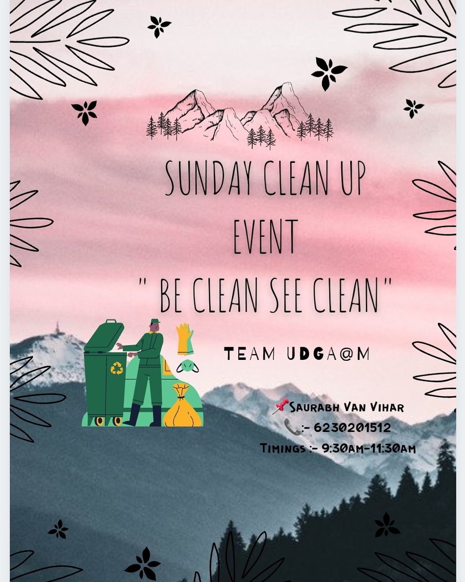 UDGAM14's tweet photo. "It's about who is doing the work rather than thinking of cleaning "
Join us this sunday😇
"THE MORE THE MERRIER "
#Cleaning
#cleanwithpassionfornow
#plasticwaste
#pollution
#cleanhimalayas
#cleanIndia https://t.co/e0XQ2fPmUY