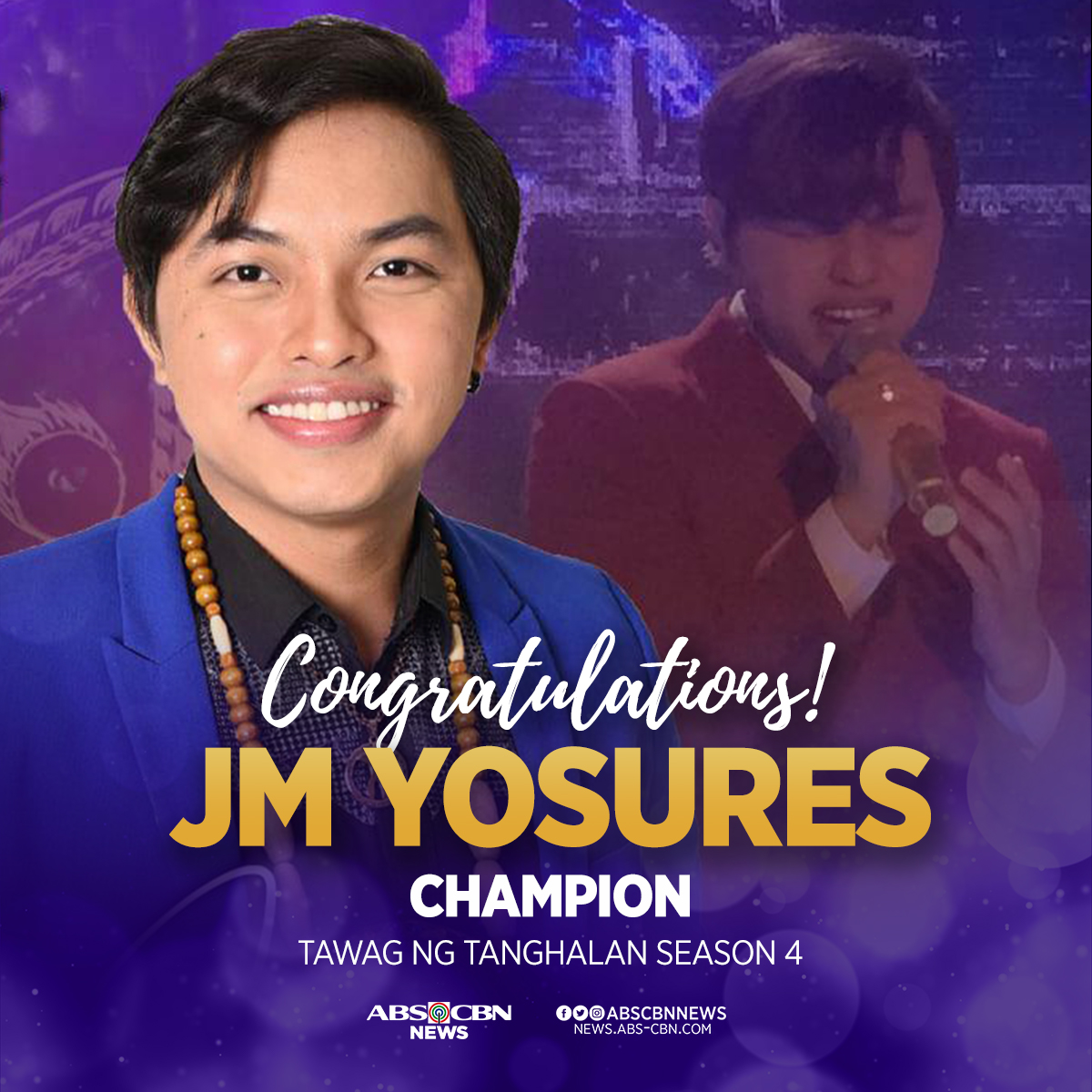 JUST IN: JM Yosures is "Tawag ng Tanghalan" grand champion. #TNT4AngHulingTapatan