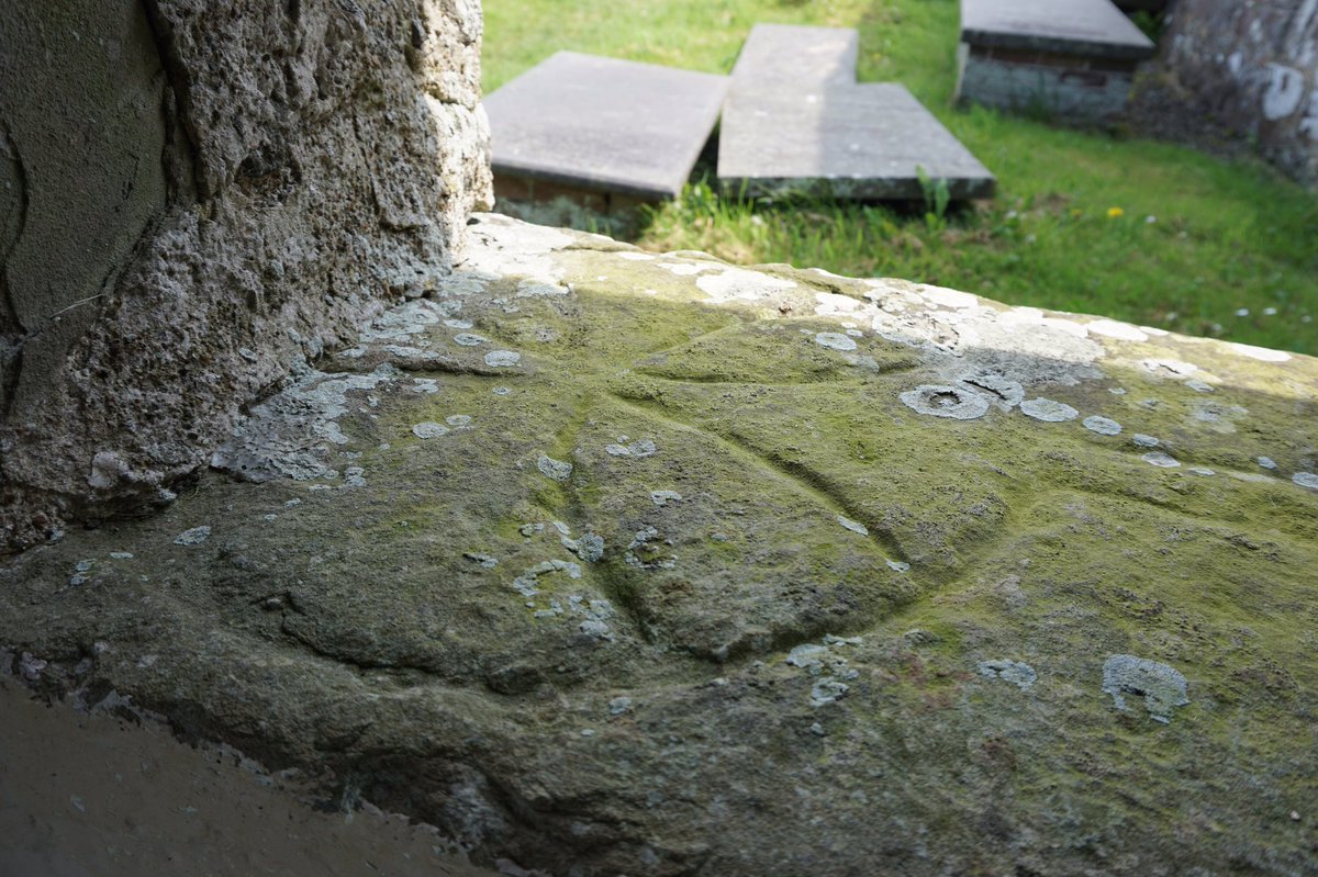 At St Baglan's, Llanfaglan, two 14th-c cross slabs have been built into the porch. They are both carved with quintessential crosses, but one also bears the image of a ship - possibly in honour of a Llanfaglan mariner, ship builder, or merchant (...or banana importer?).5/