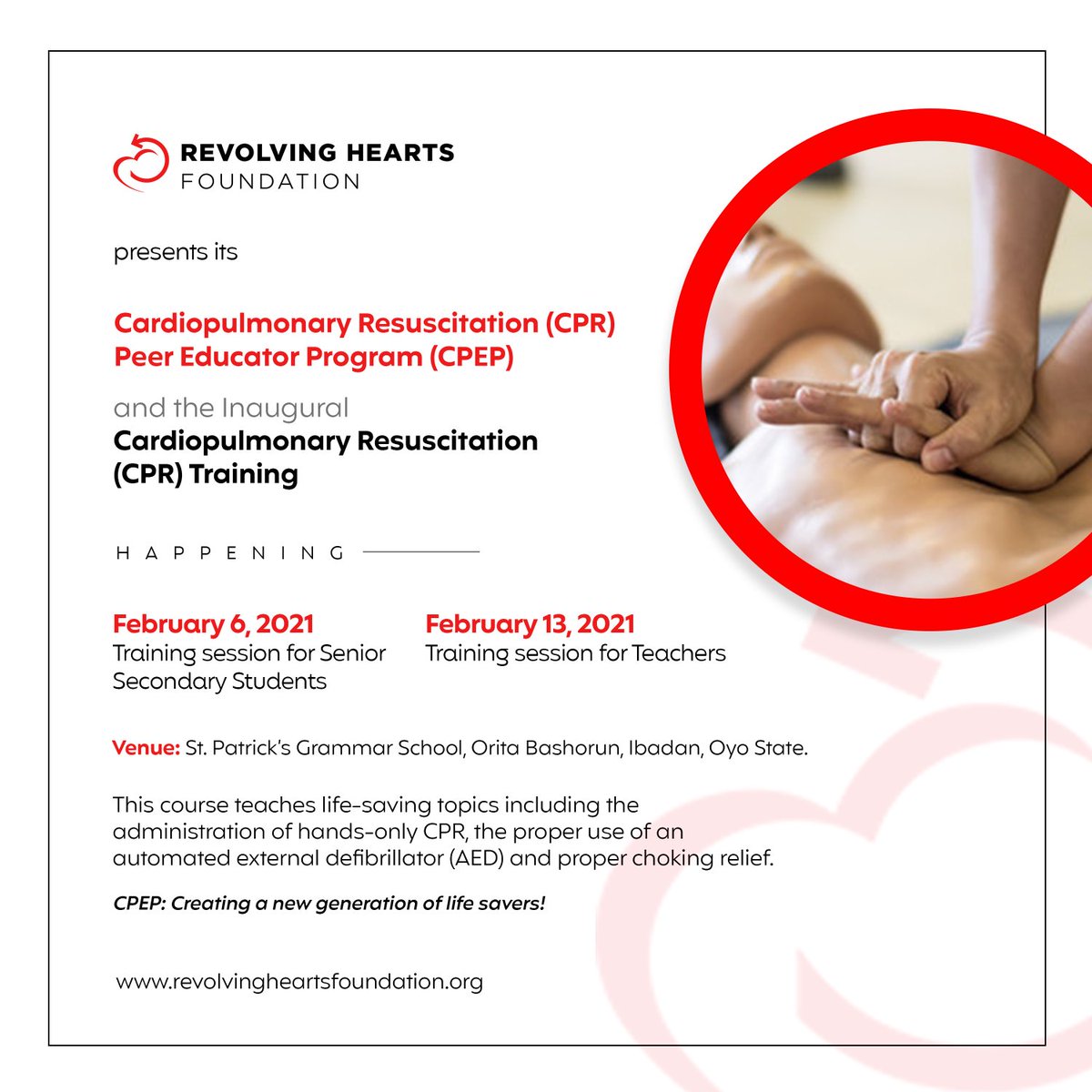 Funso's tweet photo. Excited for our first CPR training program in https://t.co/17FTP59qrQ high schools kids in Ibadan this weekend and their teachers next weekend. Creating a new generation of lifesavers! #cpr #accfit #savinglives ⁦@seyi_dr⁩ ⁦@ACCinTouch⁩ ⁦@AHAScience⁩ https://t.co/q1xI4xfVuL