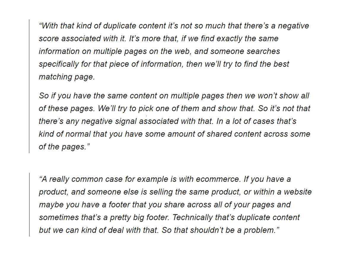 GVChauhan631's tweet photo. A confusion about #DuplicateContent by #JohnMueller ( Google Spoke Persone ), claiming it's not a negative #SearchRanking #Factor. It does not trigger a site to #Rank lower in #SearchRresults to have the same #contentmarketing
Check Video:- https://t.co/NTS1zI32ge
#SEO #SMO #SEM https://t.co/JGnS1Q2FuE