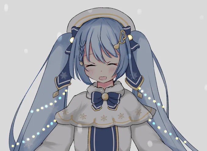 雪像作ってもらえて嬉しい時計ちゃん
#雪ミク2021 