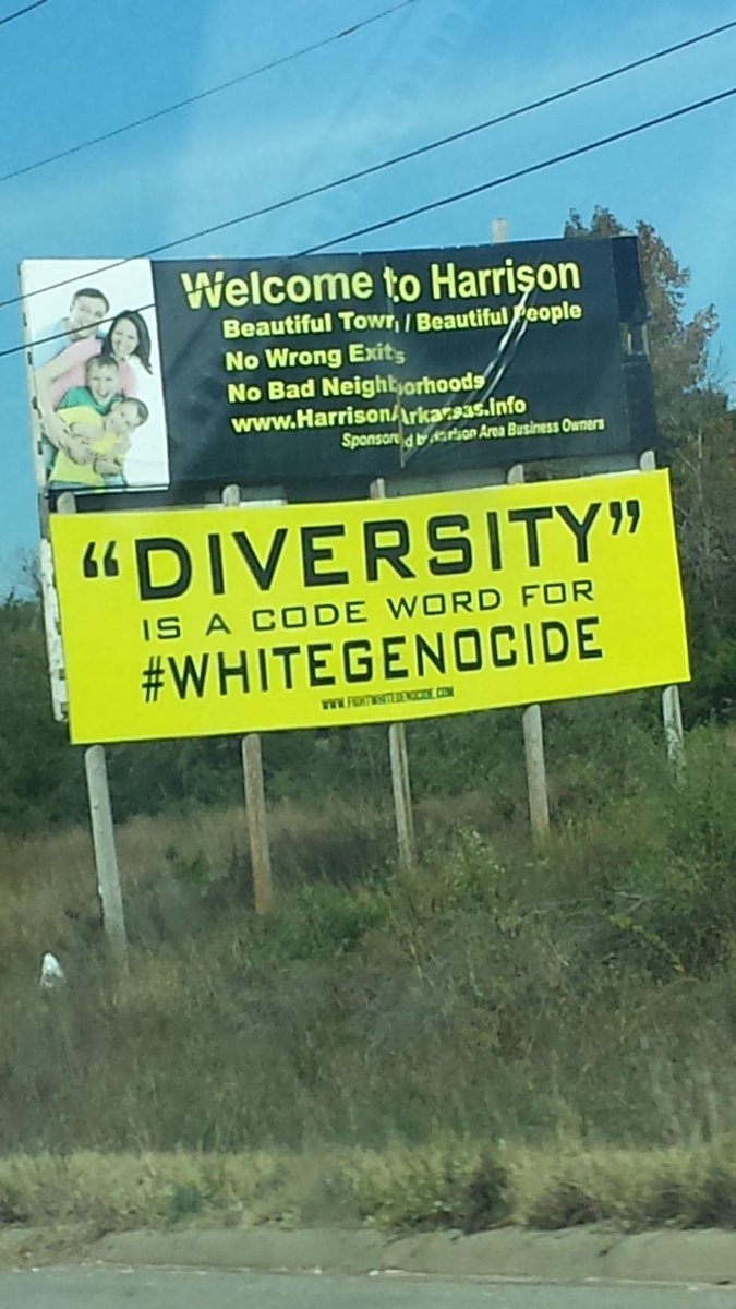 QondiNtini's tweet photo. @acnewsitics In a surprise to nobody, Harrison, AR was a sundown town. The Harrison Race Riots of 1905 and 1909 murdered and drove all but one African American out to create an all-white community. To this day white nationalists from across the country move there. https://t.co/NsCjyhmOYk