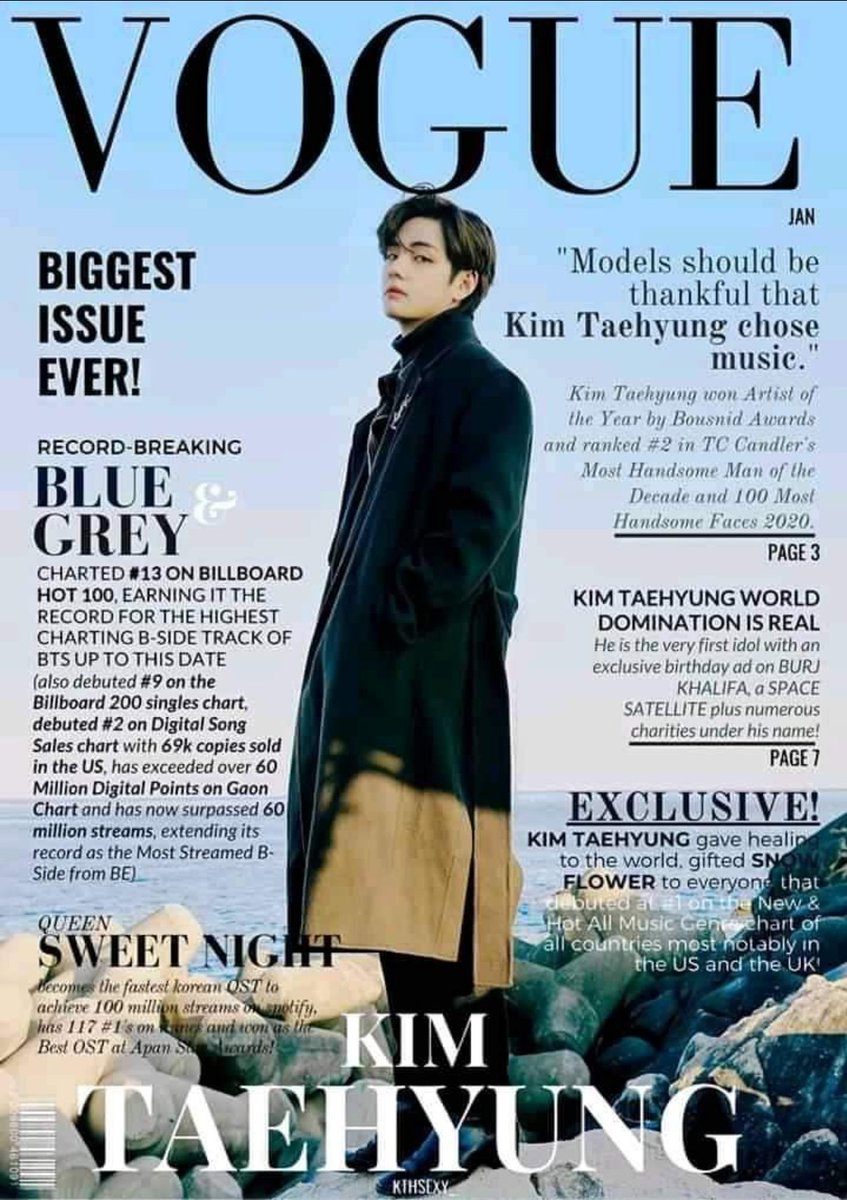 Vante12151149's tweet photo. @awards_special Vote for #KimTaehyung #BTSV as #topface2021
#TAEHYUNG #Taetae #김대형 #뷔
#Vs_Notes #BlueAndGrey
Kim Taehyung world domination
🔥🔥🔥 👇Vogue biggest issue ever https://t.co/Ee1rKcQyUa