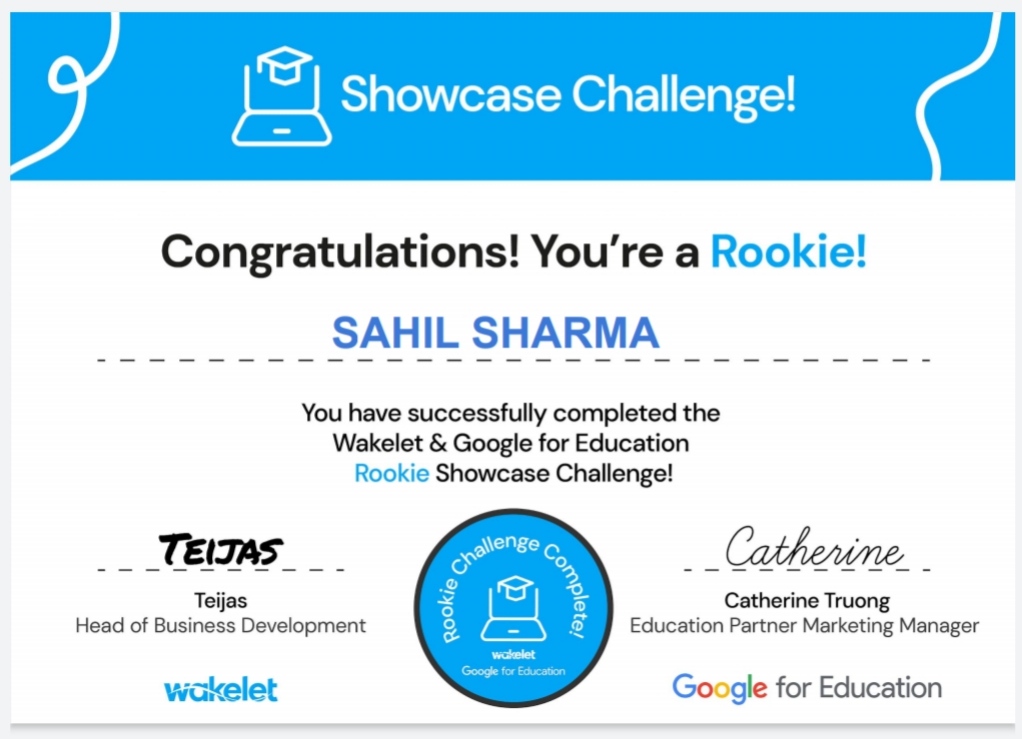 Challenge completed😀 <a href="/wakelet/">Wakelet 💙</a>  and <a href="/GoogleForEdu/">Google for Education</a> 
Showcase Challenge is providing a platform for educators to share their innovation and expertise!
#wakeletwave #GoogleEdu