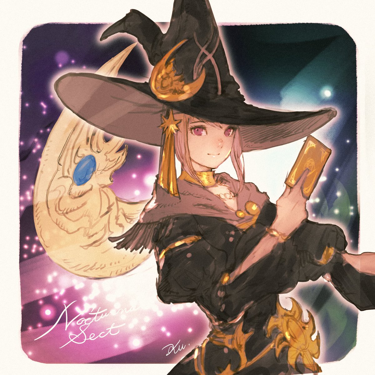 1girl solo hat witch hat smile looking at viewer closed mouth  illustration images