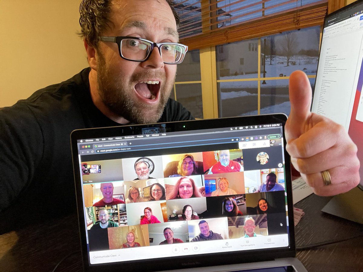 theipodteacher's tweet photo. #jonsmithclass remote/virtual edition had a great start last night. Keep up the good work and get ready for a full day today. Experimenting with using @BookCreatorApp as our LMS. So far so good. https://t.co/VT7mqNR4tb