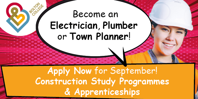 Construct your future with us! 🔨
We offer Construction Study Programmes &amp; #Apprenticeships in a range of areas from Brickwork to Professional Building.
Visit: boltoncollege.ac.uk/yp-construction to apply.
