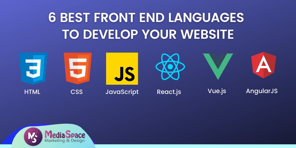 Here are 6 best languages to develop your #website:
⭕#HTML
⭕#CSS
⭕#Javascript
⭕React.js
⭕Vue.js
⭕AngularJS
By understanding these terms, you may feel like you and your designer can have a coherent conversation. 

To build a user-friendly website contact MediaSpace!