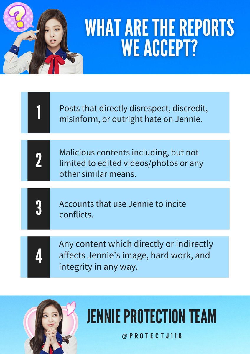 protectJ116's tweet image. GUIDELINES on how and what to REPORT:
‼️ We highly advise to check our tweets first so as not to clog our dms.
‼️ Please note that there are reports we don’t post simply because they are so vile and damaging that it’s better to have them reported privately.