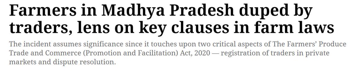 Claim 3: Legal mechanism in favour of farmers for timely paymentIdeally true. However the farmer is prevented from going to court as the highest authority offered is the appellate authority. It's easier for traders to enter without a license from APMC leading to fraud.