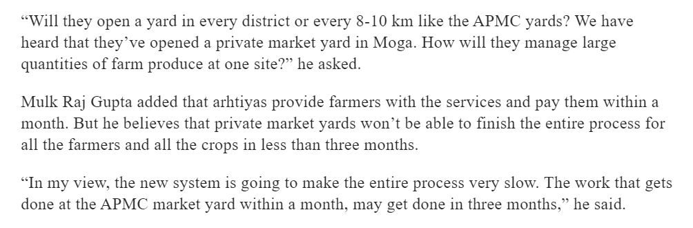 Claim 4: Middleman in APMC are no longer in control of farmers sales and income.Middlemen play an important role in the mandi process, and are trusted by the farmers.