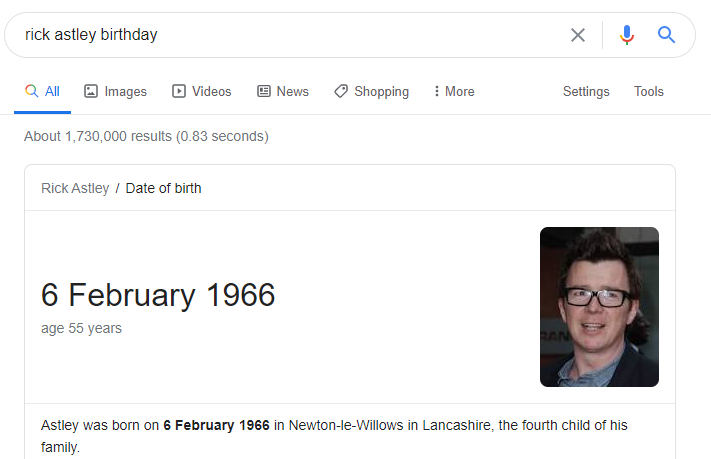 Happy bday rick astley 