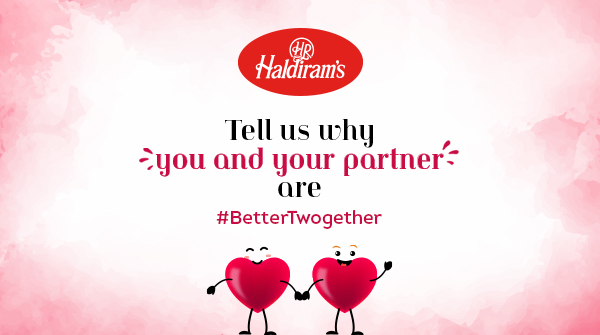 Share with us one reason why you and your partner are #BetterTwogether. What’s in store for you? EXCITING VOUCHERS from Haldiram’s! Go on, participate and let #love reign! T&C: bit.ly/2LtMF4W #Haldirams #ValentinesDay #Contest #ContestAlert #Gift #ValentinesWeek