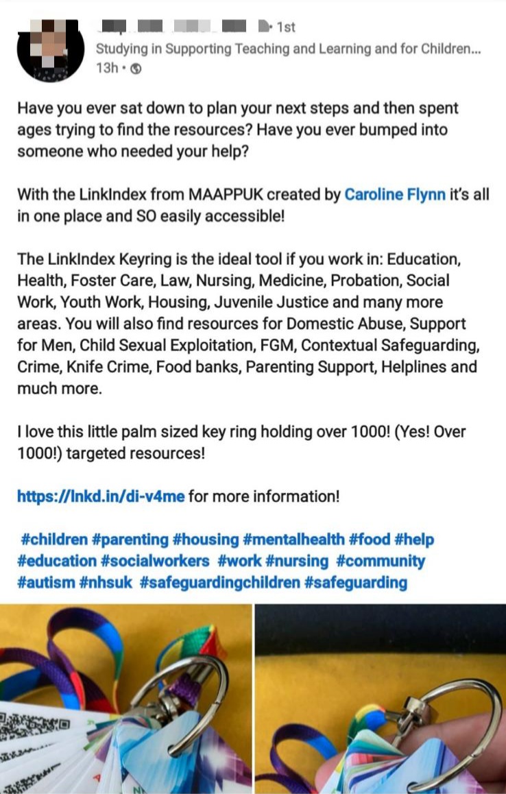 MAAPPUK's tweet photo. Don't just take my word for the need for us all to have a #LinkIndex look at this fab review, we receive many of these!!
Without a doubt we need them, as do families need us to know these resources! #scanshareempower saving lives! #earlyintervention #socialwork #nurses #teachers https://t.co/cdM4mcyobk