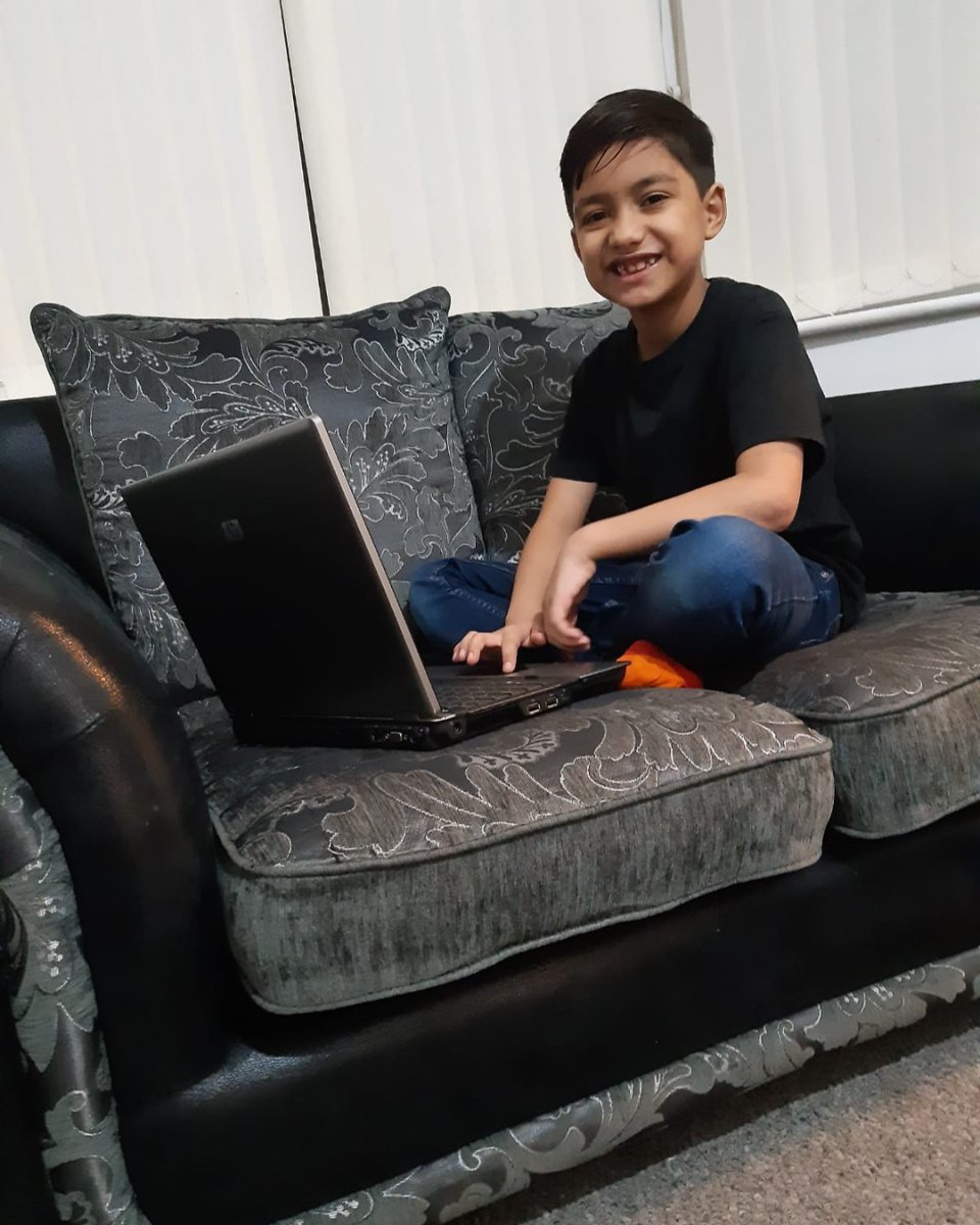 One happy pupil with his new laptop!
He found it difficult using mum's phone for school work but now he can do it on this laptop. 
Thanks to your donations and our tech-whizz Nawroz, we have given 20 laptops a new lease of life and a new home for 2021 💻
#enddigitalpoverty