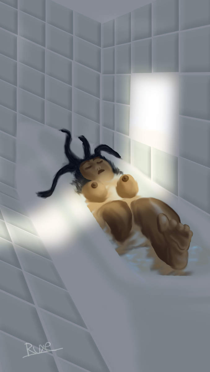 [R-18] Bath #nude #girl #fetish #water #ebony #ligth pixiv.net/artworks/87572…