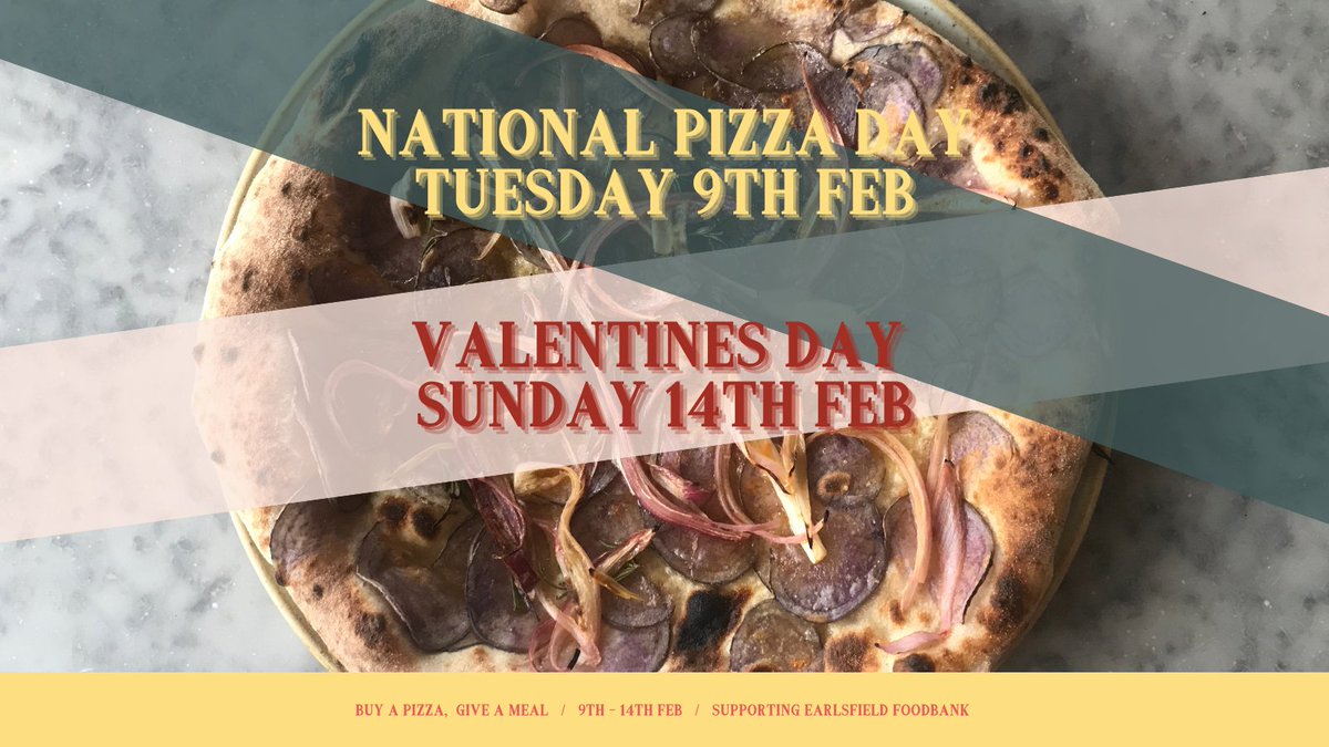 So excited for next week!! Buy a pizza, give a meal! Supporting <a href="/EarlsfieldFood2/">Earlsfield Foodbank</a> 

#pizza #earlsfieldpizza #pizzerialondon #sourdoughpizza #wellkneadedfood #wellkneadedpizza #earlsfieldpizza  #earlsfieldfoodbank #homecafe #buyapizzagiveameal #nationalpizzaday #valentinesday