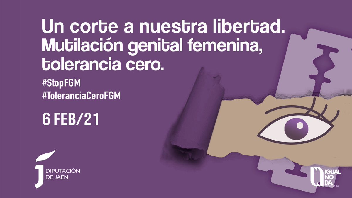 📍 6 de febrero • Día Internacional de Tolerancia Cero con la Mutilación Genital Femenina

📲 Vuelve a ver la primera conferencia del proyecto 12 meses igualdad: “Mutilación genital femenina. Una forma de violencia de género": bit.ly/3atMDm7

#StopFGM #ToleranciaCeroFGM