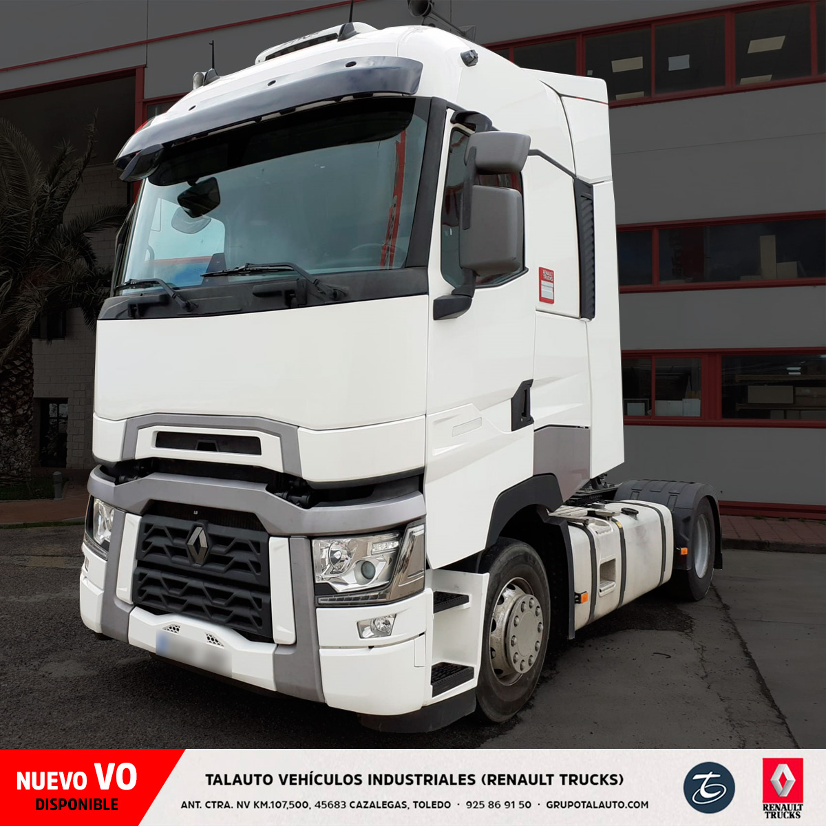 TalautoVI's tweet image. Nuevo VO disponible: Renault T 520 High. Cabeza tractora, cambio automático con voith. Fecha de matriculación Junio 2017. Más Info 👉 buff.ly/2MEx4jw