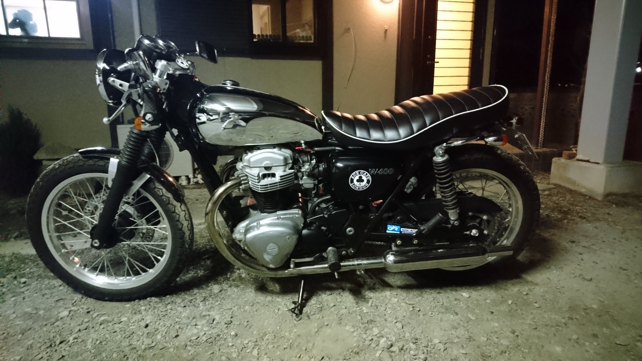 冬の華 w400 w650 マフラー 手曲げ リバースコーン 試走のみ モーター