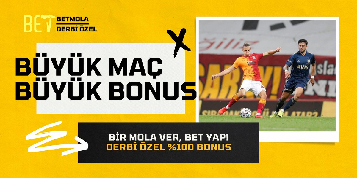 🎁DERBİ ÖZEL %100 BONUS🎁

Fenerbahçe 🆚 Galatasaray 
Juventus 🆚 AS Roma

Maçlarının içinde bulunduğu, bu iki maçında seçilen bahsi en az 1.80 koşuluna uyuyorsa ;

✍️Maximum 250₺ Kadar %100 Bonus
✍️Min 2 Maç her biri en az 1.60 oran. (6 Kat Çevrim)

  betmola.com