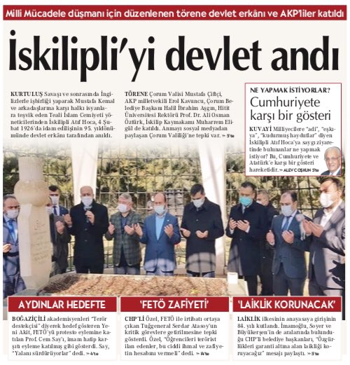 SMEYDAN's tweet photo. Vatan hainini anmaya utanmıyor musunuz?

İskilipli Atıf,şapka karşıtı kitap yazdığı için değil; “halkı cumhuriyete karşı isyana  teşvik” etmekten ve Milli Mücadele’deki “ihanet bildirilerinden” dolayı, "anayasayı tağyir” suçuyla “vatana ihanetten”asıldı.

https://t.co/ZkVZnzir8R https://t.co/USotx9oFph