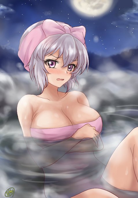 雪音クリスちゃんと露天風呂。rkgk 