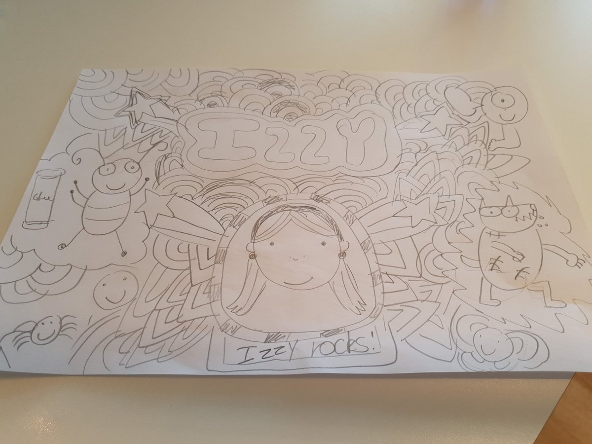 Daughter Izzy doodling with <a href="/LizPichon/">Liz Pichon</a>  #skyvip