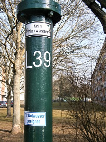 During the cold war, with West Berlin authorities fearing another blockade, the wells were kept well maintained.The quality of the water from these wells are still rigourously tested, most cannot pass very strict drinking water standards, and are marked with signage as such.