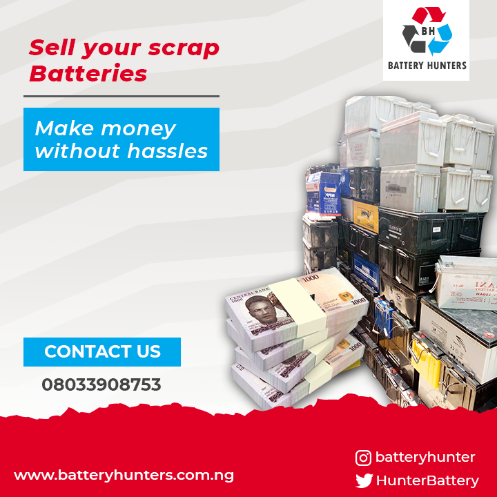 HunterBattery's tweet image. Get your Lead Acid Batteries properly disposed. Make cool cash😎😎.

Contact Us today:
08033908753 or visit batteryhunters.com.ng for more information
#BatteryHunters 
#Recycle
#RenewableEnergy