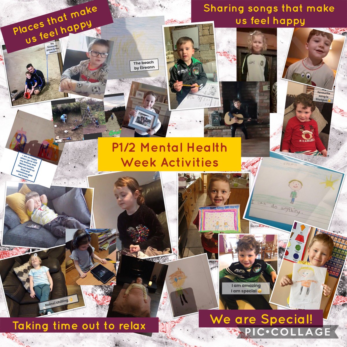 Year 1/2 pupils @GreencastlePS taking part in Children’s Mental Health Week activities. Have a wee look👀at the photos... 👇 #ChildrensMentalHealthWeek .