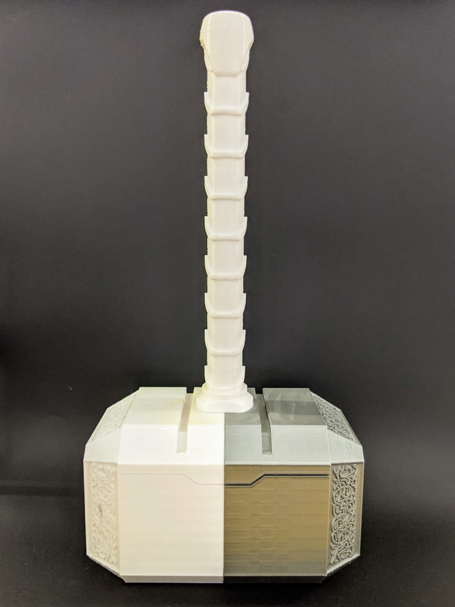 weMeshUP's tweet photo. Who thinks himself mighty enough to lift Mjölnir? ⚒️
.
#3Dprinted #3Dprinting #thor #thorshammer #mjolnir #3dprintedhammer #PLAfilaments #white #grey #realscale #soontobepainted #modularity #piecebypiece #romanianworkshop https://t.co/VhLgyZEBBb