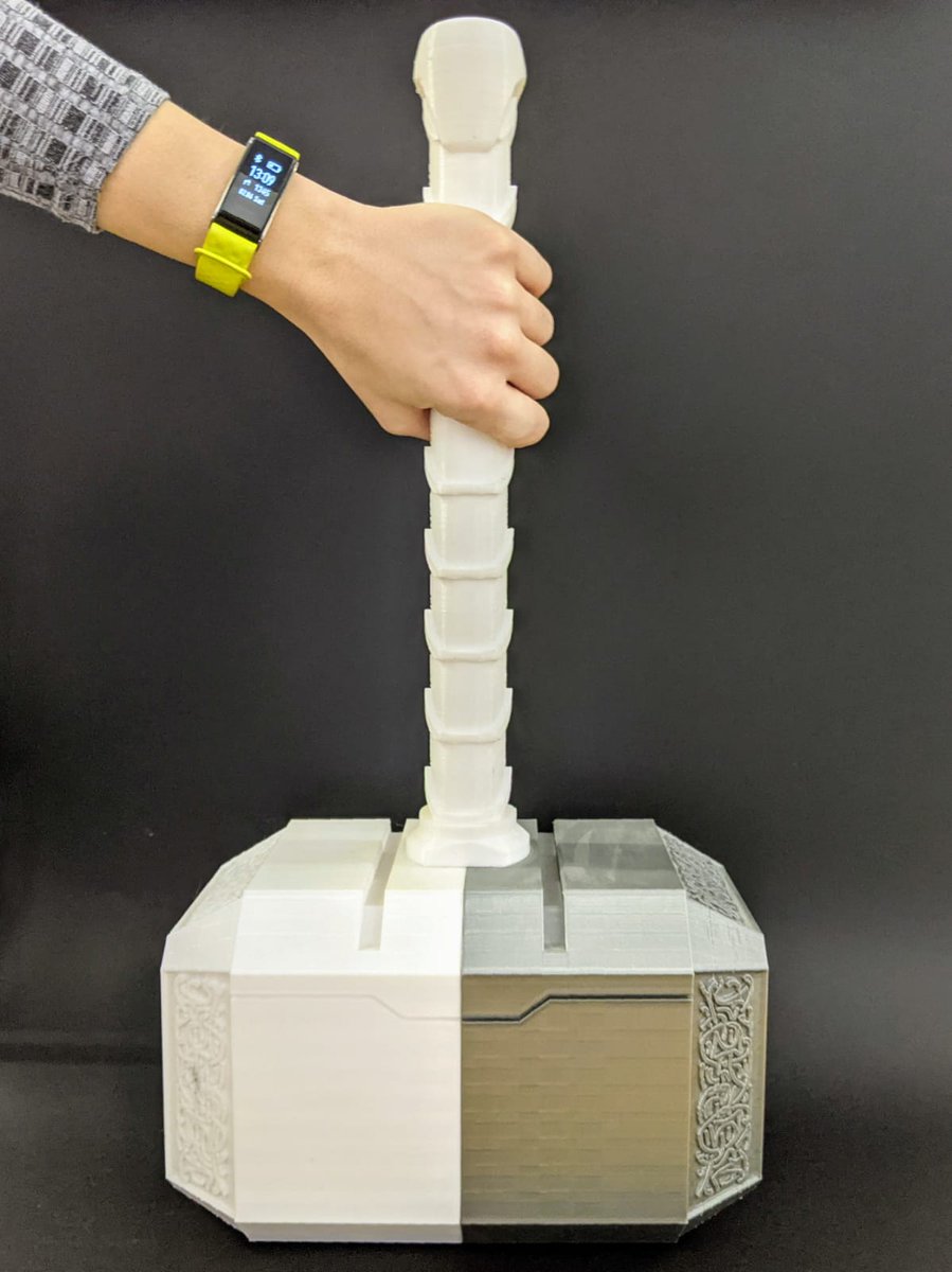 weMeshUP's tweet photo. Who thinks himself mighty enough to lift Mjölnir? ⚒️
.
#3Dprinted #3Dprinting #thor #thorshammer #mjolnir #3dprintedhammer #PLAfilaments #white #grey #realscale #soontobepainted #modularity #piecebypiece #romanianworkshop https://t.co/VhLgyZEBBb