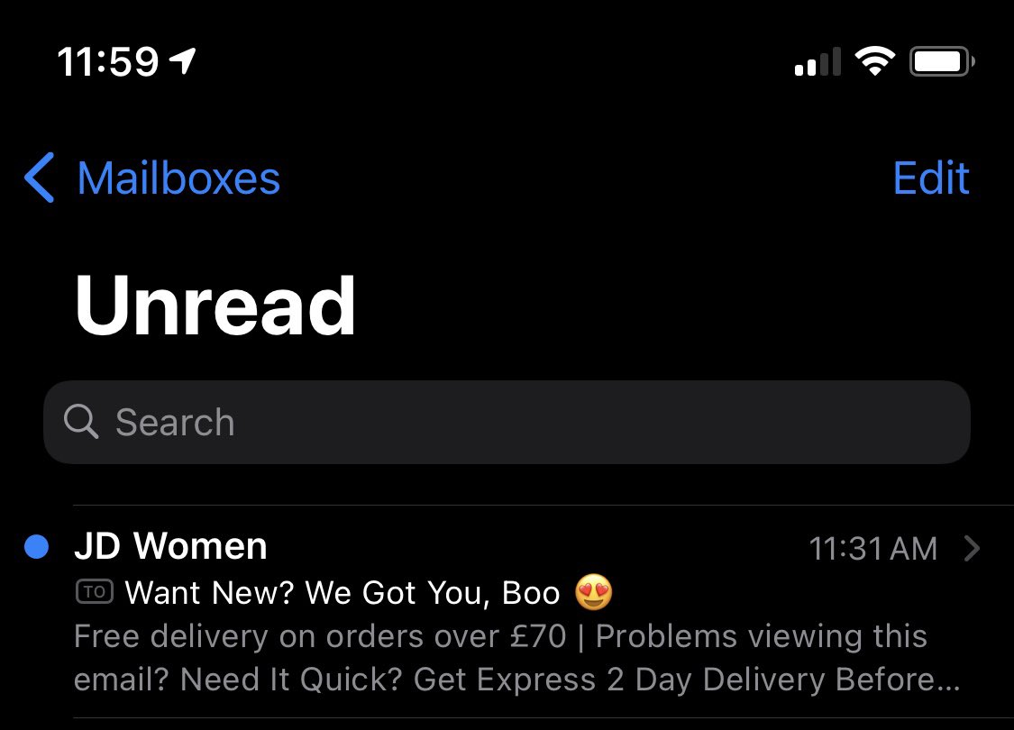 Always love @JDSports subject line 😂. They know me too well.