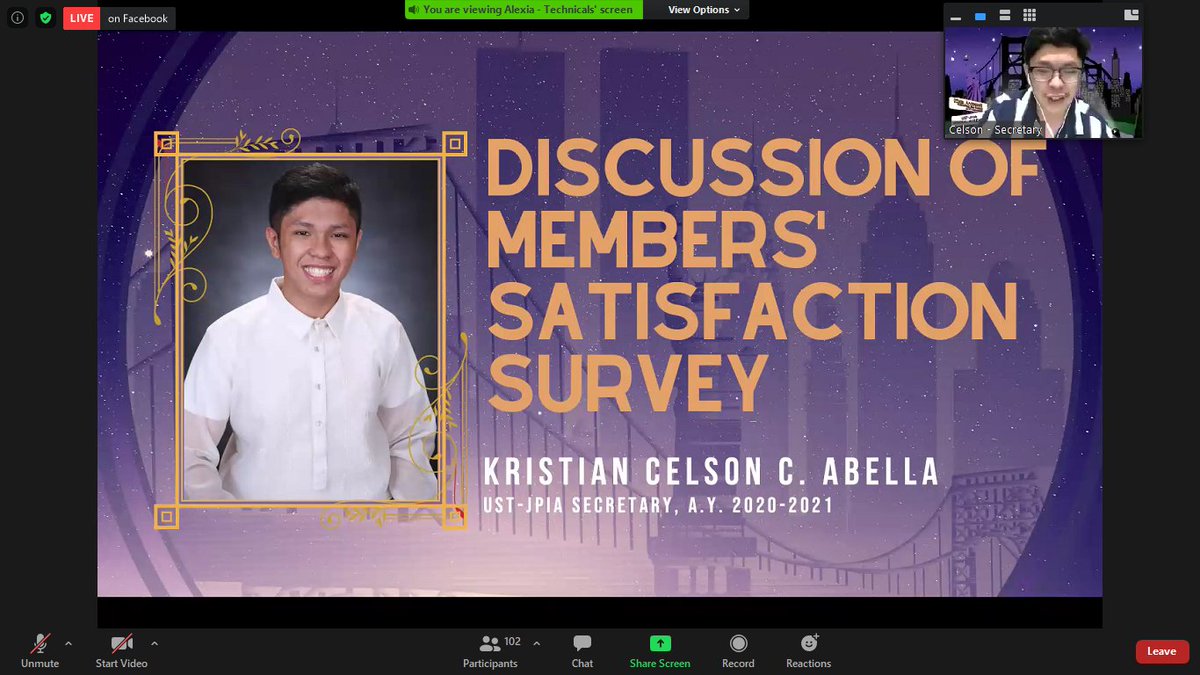 _theledger's tweet photo. UST-JPIA Secretary, Mr. Kristian Celson C. Abella, is now spearheading the discussion of the member's satisfaction survey.
According to him, 36.5% of 1,084 members of the organization have responded to the said survey.
#JPIALX
#AvenueofDreams
#ResurgingEminence
#JPIAmazing https://t.co/yhikryI1dH