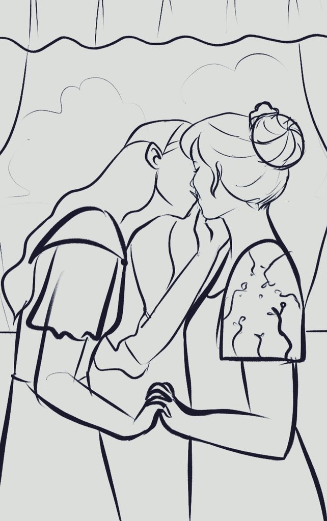 the sketch and the painting 