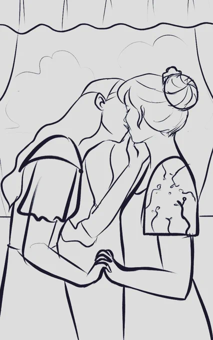the sketch and the painting 