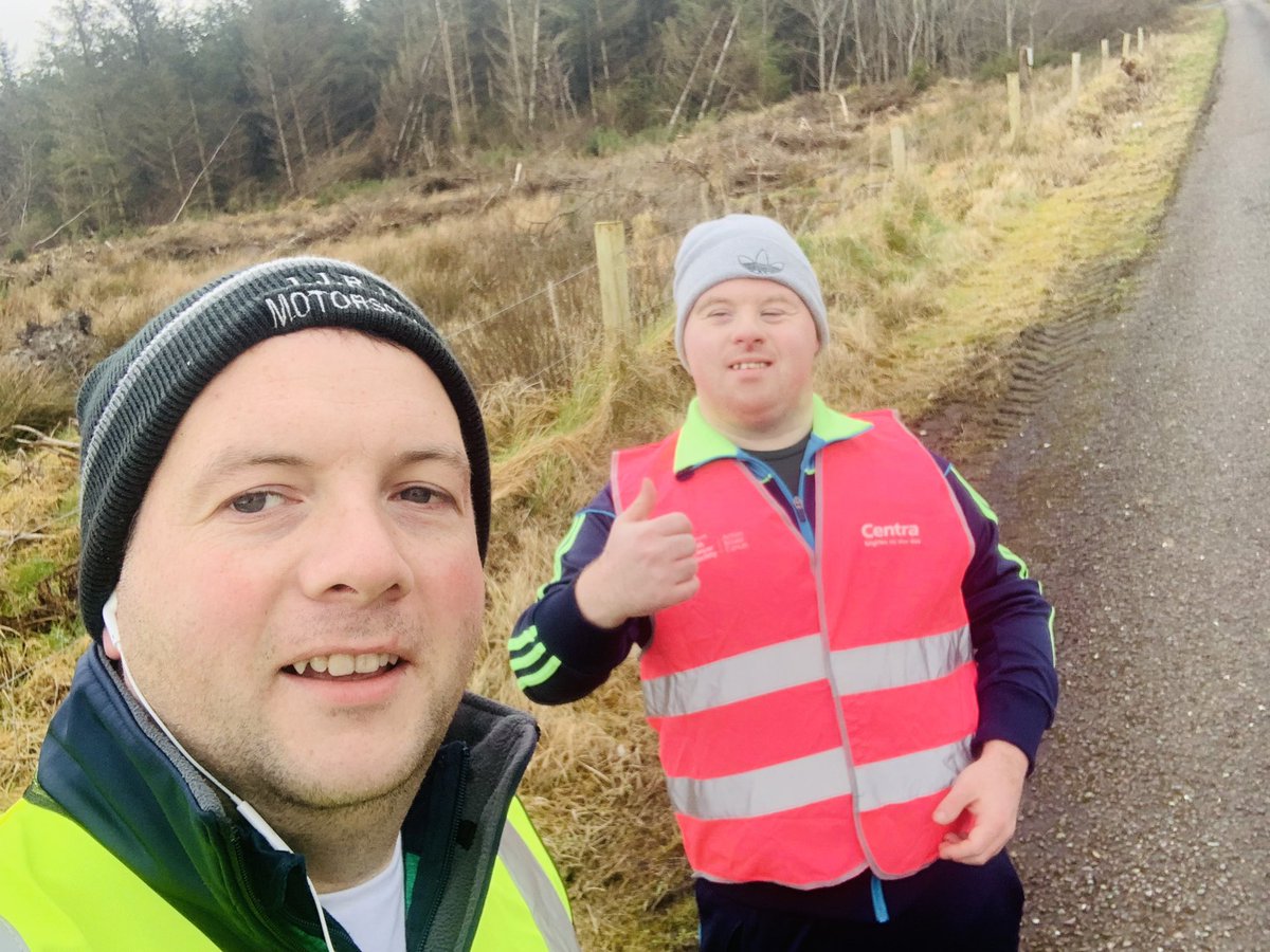 jerroche's tweet image. Great support from my brother Stephen for today’s part of my 100 mile challenge walk in aid of @DownSyndromeIRL
