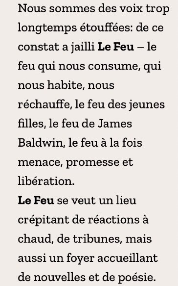 lefeurevue's tweet image. Le manifeste du FEU est en ligne sur lefeurevue.com, en espérant qu’il attise la flamme en vous 🔥
Pour nous transmettre vos textes : revuelefeu@gmail.com