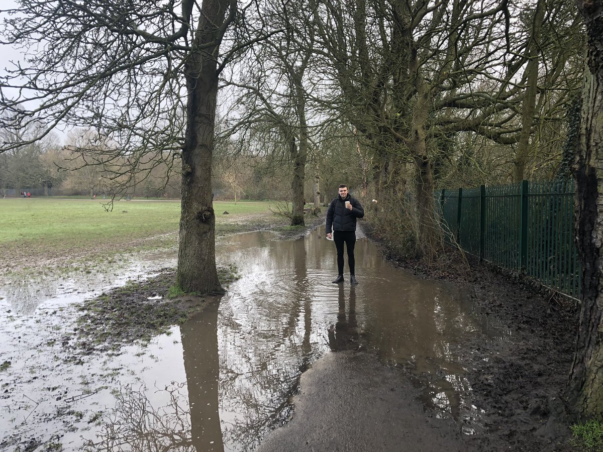 Spencer_Drury's tweet photo. So if any residents have any suggestions for long term maintenance the Council needs to do in parks or woods, please let @CDavisEltham or I know.  It really is important to stop homes flooding when the ground get soaked as it is today.  #Eltham @ElthamMatters @OxleasFriends https://t.co/TtnaGhHT3L