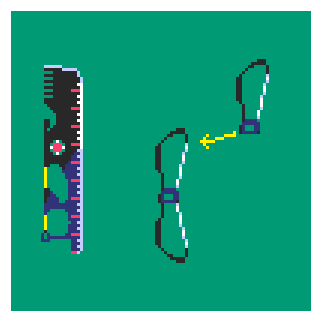 ヅの字 Picopiyo Pixelart ドット絵 とにかく昔からコンセプトだけは温めてるマルチツール型大剣とカラビナ型アーチェリー とかく使い道がないですぅ ドット絵との相性が悪い